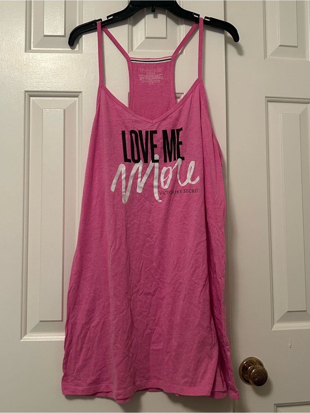Victoria's Secret Love Me More Graphic Racerback Sleep Shirt Nightgown Size XL